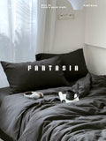 Load image into Gallery viewer, FANTASIA Collection Dream Planet [Fallen Tower of Babel] Original Black Cotton Bed Four-piece Cotton Sheet